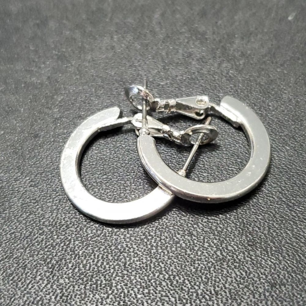 **Sale** Silver tone chunky hoop earrings